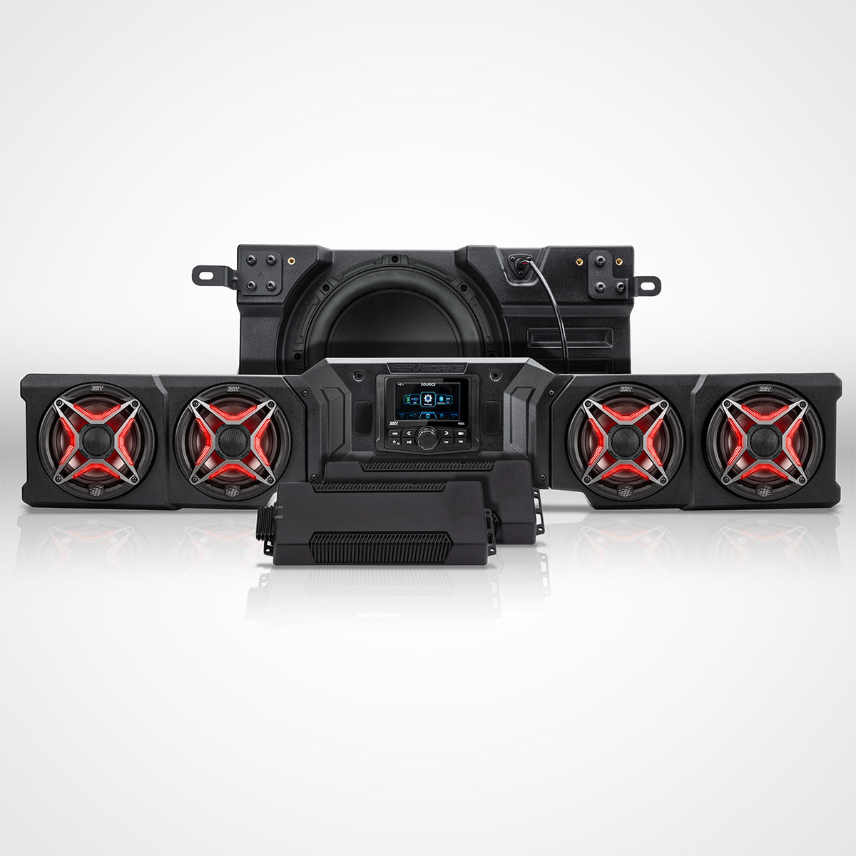 2026-Up CanAm Defender HD11 Phase-4 V-Spec 1,650watt 5-Speaker Audio Kit w/MRB4