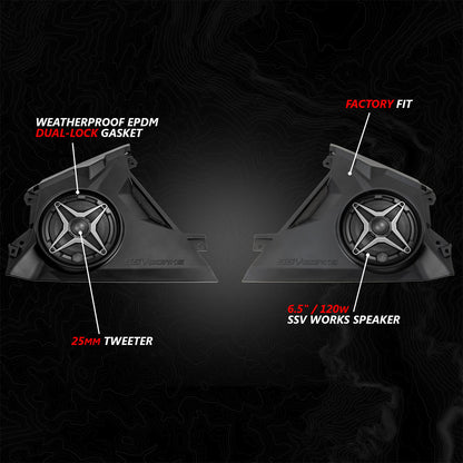 ssv works front speakers for canam maverick r