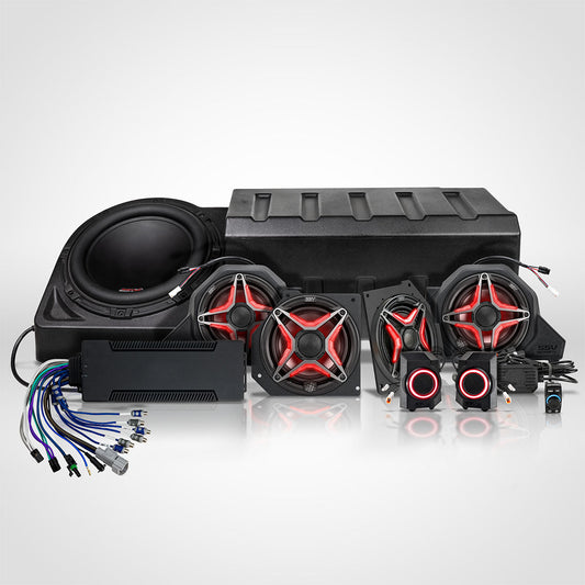 2024-2026 Polaris Xpedition ADV 5 & XP 5, 1800w 8-Speaker Phase-7 V-Spec Plug-&-Play Audio Kit For Ride Command